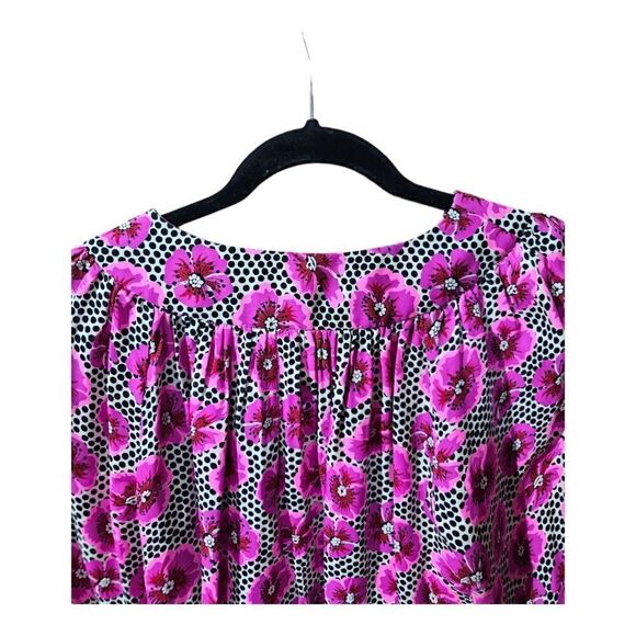 MILLY Polka Dot & Floral Tunic Top Blouse - Size 4 - Picture 4 of 7
